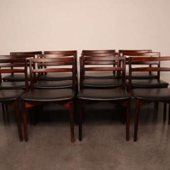 Harry Ostergaard wooden danish dining chairs