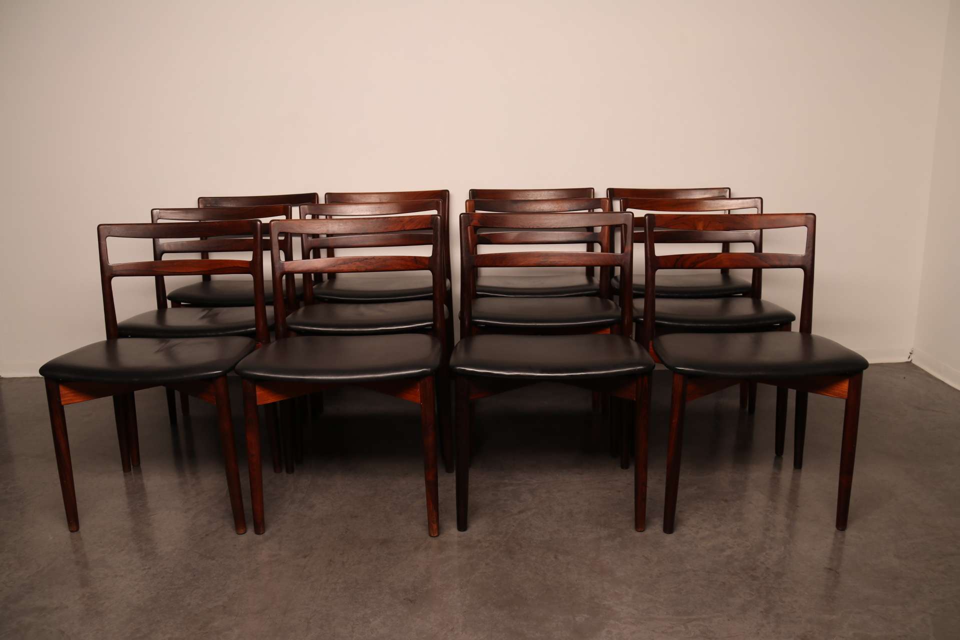 Harry Ostergaard wooden danish dining chairs