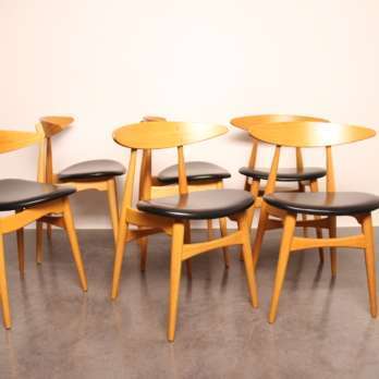 Beautiful wooden dining set extendable table Wegner Danish design (3)