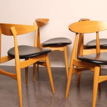 Beautiful wooden dining set extendable table Wegner Danish design (4)
