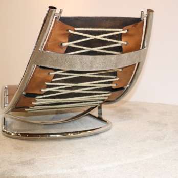 Handmade design stainless steel leather work of art (4)