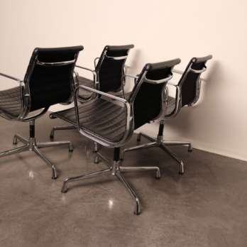 Office chairs Aluminium Chairs EA 108 black leather (3)