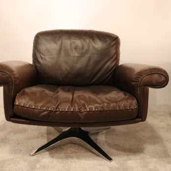 Swiss quality leather sofa group brown patinated (1)