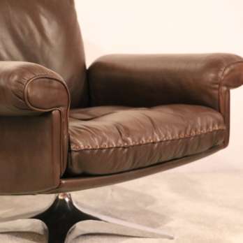 Swiss quality leather sofa group brown patinated (3)