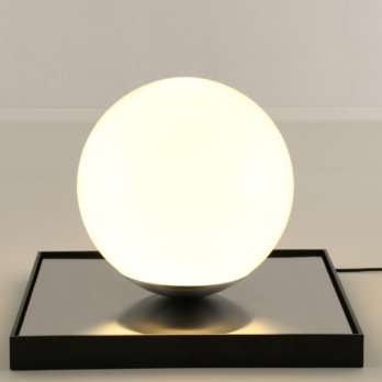 floor or table lamp with white opaline glass globe italian front view